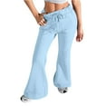 thumbnail image 1 of WULMLEO Wide Leg Sweatpants Women Casual Flare Pants with Pockets Straight Leg Y2k Baggy Sweatpants Fall Fleece Sweat Pants Light Blue XL, 1 of 9