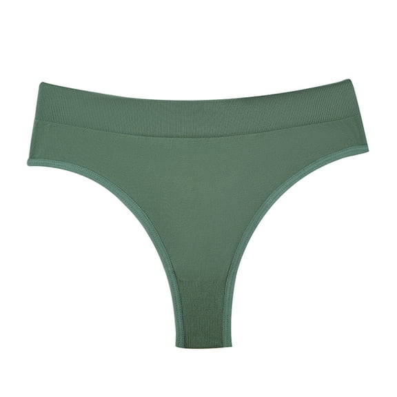 WULMLEO Women High Waisted Cheeky Bikini Bottoms Tummy Control Scrunch Butt Swim Bottom Only Dark Green M