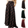 thumbnail image 1 of WULMLEO Women Maxi Plaid Skirts A Line High Waisted Pleated Tartan Full Length Flowy Long Skirts Christmas Holiday Outfits Black M, 1 of 5