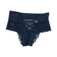 thumbnail image 1 of WULMLEO Women Panties Lace Sexy Naughty Panty Seamless Criss-Cross Lingerie High Rise Thongs Sexy Plus Size Underwear Dark Blue L, 1 of 3