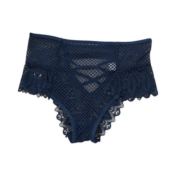 WULMLEO Women Panties Lace Sexy Naughty Panty Seamless Criss-Cross Lingerie High Rise Thongs Sexy Plus Size Underwear Dark Blue XL
