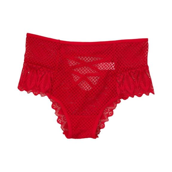 WULMLEO Women Panties Lace Sexy Naughty Panty Seamless Criss-Cross Lingerie High Rise Thongs Sexy Plus Size Underwear Red M