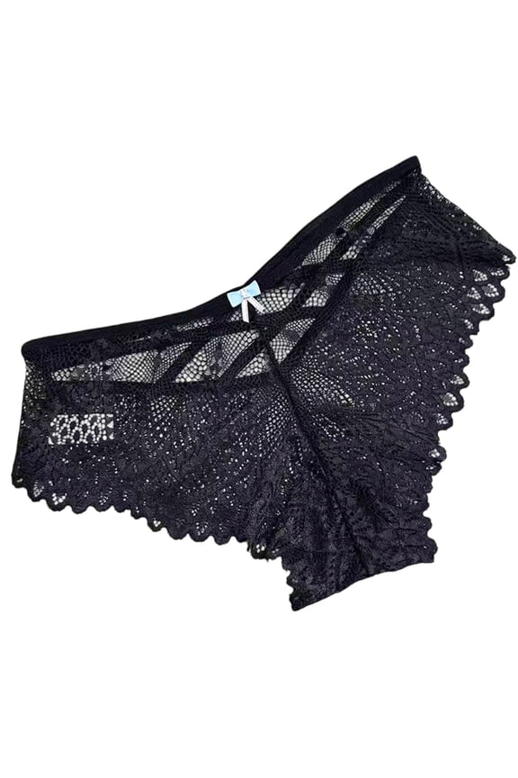 Women Sexy Panties Lace Cheeky Panty Rhinestone Bikini Underwear Black S