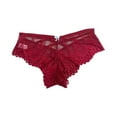 thumbnail image 1 of WULMLEO Women Sexy Panties Lace Cheeky Panty Rhinestone Bikini Underwear Red S, 1 of 3