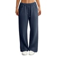 thumbnail image 1 of WULMLEO Women's Baggy Wide Leg Sweatpants High Elastic Waist Athletic Pants Adjustable Drawstring Casual Lounge Pants with Pockets Dark Blue XL, 1 of 6
