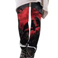 thumbnail image 1 of WULMLEO Women's Digital Skull Printted Ankle Elastic Tights Legging Red M, 1 of 7