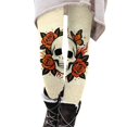 thumbnail image 1 of WULMLEO Women's Digital Skull Printted Ankle Elastic Tights Legging Saffron XL, 1 of 5