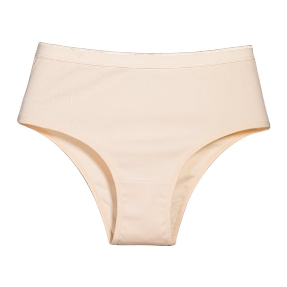 WULMLEO Women's Disposable Underwear Travel Panties High Cut Briefs for Travel/Spa/Emergencies Beige M