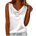 thumbnail image 1 of WULMLEO Women's Elegant Silk Satin Tank Tops Sleeveless Cowl Neck Dressy Casual Blouses White L, 1 of 6