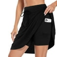 thumbnail image 1 of WULMLEO Women's Golf Skirt 20" Knee Length Skorts Skirts Drawstring Waist Tennis Skirts with Pockets Black 2XL, 1 of 3