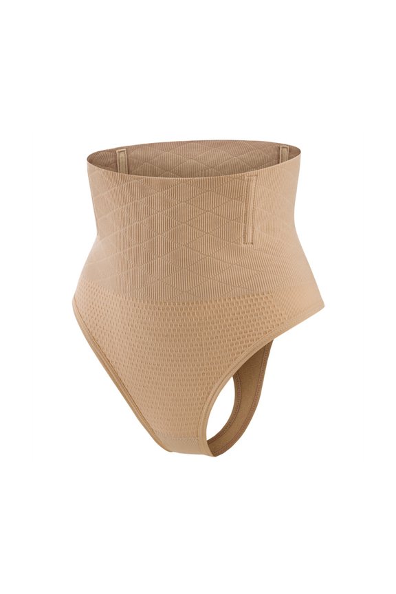 Women's High Waisted Tummy Control Thong Shapewear Briefs for Recovery Complexion M