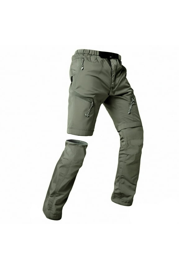 Women's Hiking Pants Convertible Zip Off Quick Dry Camping Travel Outdoor Fishing Safari Cargo Pants with 5 Pockets Army Green M