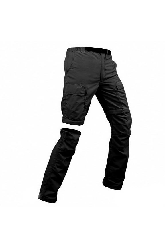 Women's Hiking Pants Convertible Zip Off Quick Dry Camping Travel Outdoor Fishing Safari Cargo Pants with 5 Pockets Black XL