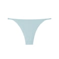 thumbnail image 1 of WULMLEO Women's Metallic Thong Bikini Bottom Low Rise Cheeky Swim Bottoms Beachwear Light Blue M, 1 of 2