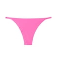 thumbnail image 1 of WULMLEO Women's Metallic Thong Bikini Bottom Low Rise Cheeky Swim Bottoms Beachwear Pink XL, 1 of 2