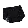 thumbnail image 1 of WULMLEO Women’s Mid-Rise Plus Size Lace Panties Seamless Comfortable Underpants Black L, 1 of 3