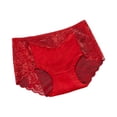 thumbnail image 1 of WULMLEO Women’s Mid-Rise Plus Size Lace Panties Seamless Comfortable Underpants Red 2XL, 1 of 3