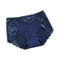 thumbnail image 1 of WULMLEO Women’s Mid-Rise Plus Size Lace Panties Seamless Comfortable Underpants Royal Blue L, 1 of 3