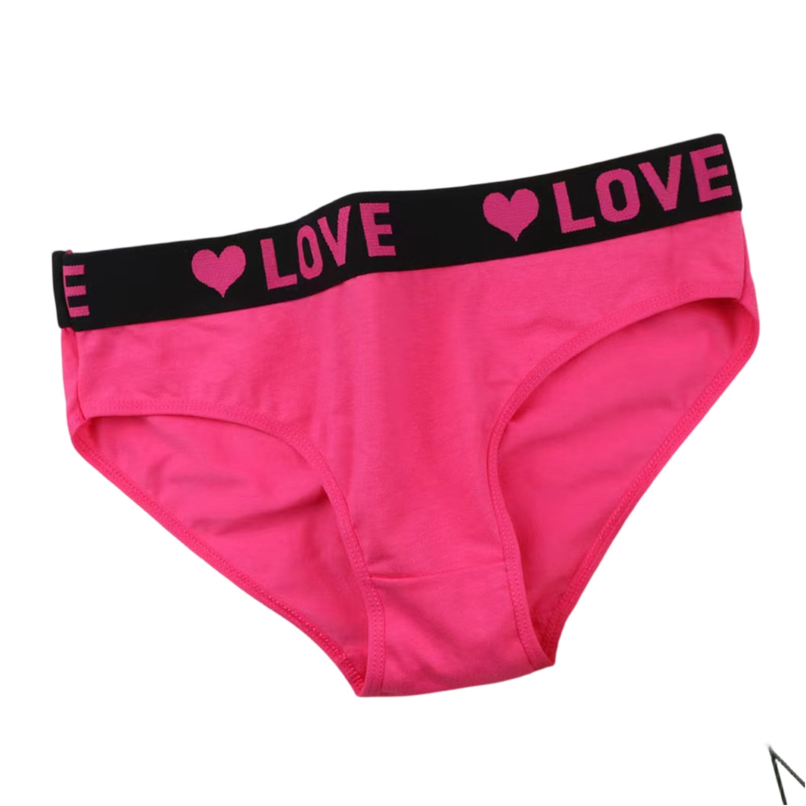 WULMLEO Women's Plus Size Low Rise "LOVE" Print Bikini Panties Fashion ...