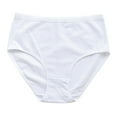thumbnail image 1 of WULMLEO Women's Ribbed Knit Underwear High Waisted Panties Full Coverage Ladies Stretch Panties Plus Size Panties for Women White 2XL, 1 of 2