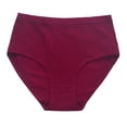 thumbnail image 1 of WULMLEO Women's Ribbed Knit Underwear High Waisted Panties Full Coverage Ladies Stretch Panties Plus Size Panties for Women Wine 2XL, 1 of 2