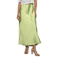 thumbnail image 1 of WULMLEO Women's Satin High Waisted Maxi Skirts Silk Elegant A Line Long Skirt Summer Fall Cocktail Party Wedding Flowy Skirts Green L, 1 of 4