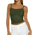 thumbnail image 1 of WULMLEO Women's Sleeveless Adjustable Spaghetti Strap Tank Top Army Green S, 1 of 6