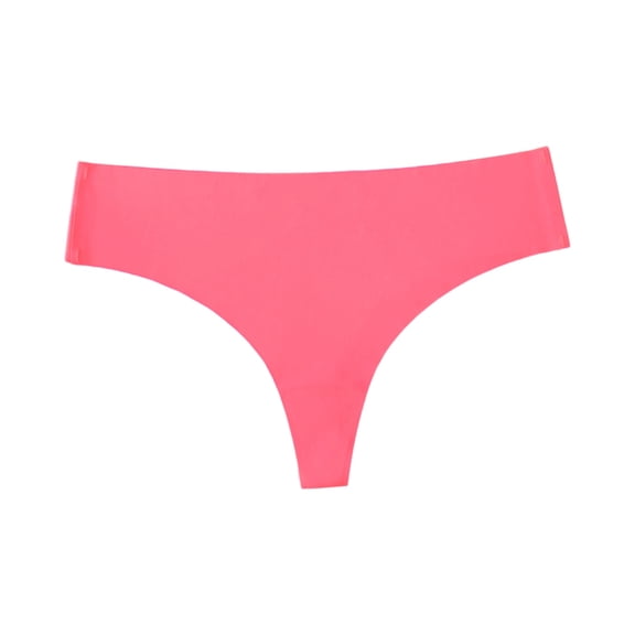 WULMLEO Women's Solid Color Sexy Soft Panties Breathable Ice Silk Tummy Control Underwear Eversoft No Show Underpants Cheeky Pink M