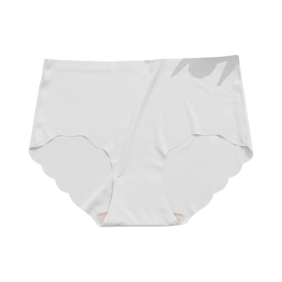 WULMLEO Women's Solid Color Sexy Soft Panties Breathable Ice Silk Tummy Control Underwear Eversoft No Show Underpants Cheeky White XL