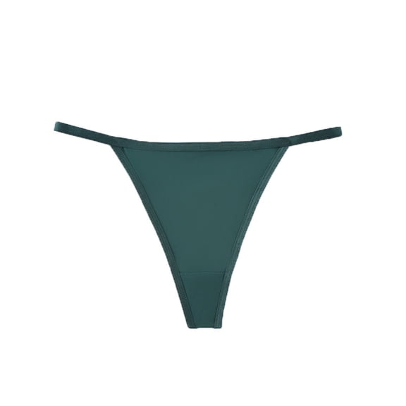 WULMLEO Women's Thong Bottom Brazilian Cheeky Swimsuits Bottoms Dark Green L