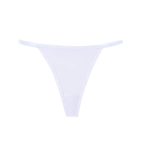 WULMLEO Women's Thong Bottom Brazilian Cheeky Swimsuits Bottoms White M