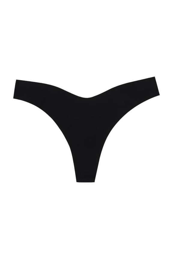 Women's Thong High Cut Swimsuit Bottom - Bikini Bathing Suit Bottom Only Black S