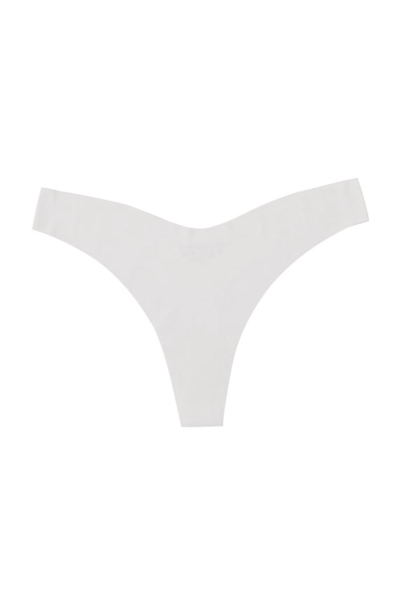 Women's Thong High Cut Swimsuit Bottom - Bikini Bathing Suit Bottom Only White XL