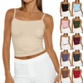 thumbnail image 1 of WULMLEO Womens Adjustable Camisole Sleeveless Square Neck Spaghetti Strap Tank Tops Basic Shirt Beige S, 1 of 7