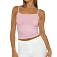 thumbnail image 1 of WULMLEO Womens Adjustable Camisole Sleeveless Square Neck Spaghetti Strap Tank Tops Basic Shirt Pink S, 1 of 6