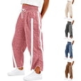 thumbnail image 1 of WULMLEO Womens Baggy Wide Leg Pants Casual Elastic High Waisted Drawstring Printed Workout Vintage Sweatpants Pink XL, 1 of 6
