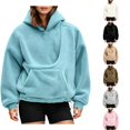 thumbnail image 1 of WULMLEO Womens Cuddle Pouch Hoodie for Small Pet Fleece Hoodie with Pouch Blue 2XL, 1 of 7