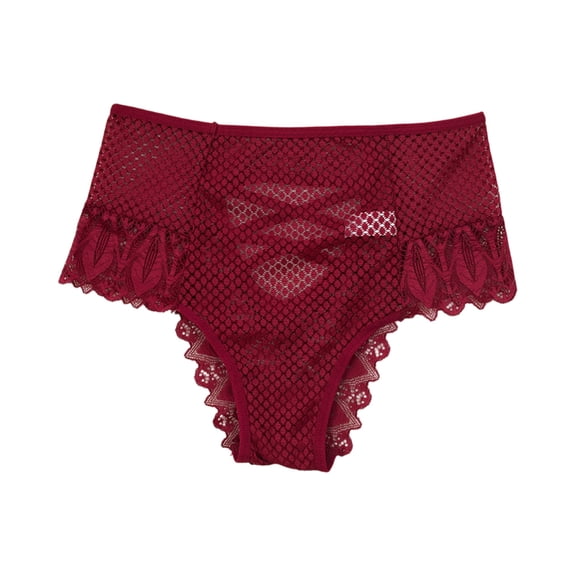 WULMLEO Womens Floral Lace G-String Thongs Sexy Underwear Panties Underpant Wine S