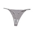 thumbnail image 1 of WULMLEO Womens Metallic G-String Thongs High Waist T-Back Micro Briefs Sexy Lingerie Underwear Gray L, 1 of 3