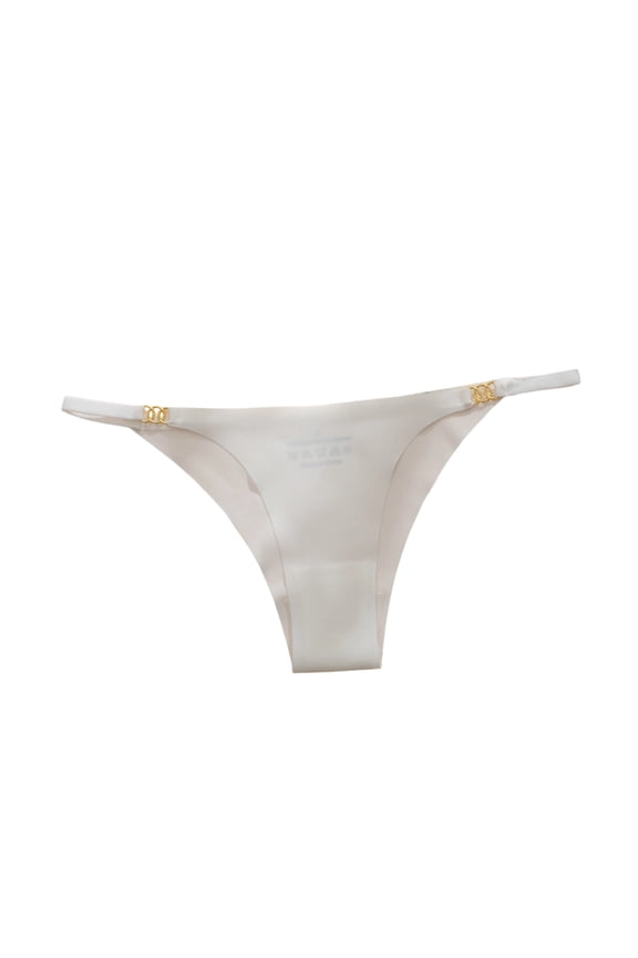 Womens Metallic G-String Thongs High Waist T-Back Micro Briefs Sexy Lingerie Underwear White S