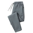 thumbnail image 1 of WULMLEO Womens Sweatpants Winter Fleece Lined Thermal Jogger Pants Drawstring with Zipper Pockets Lightweight Athletic Pants Gray L, 1 of 2