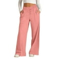 thumbnail image 1 of WULMLEO Womens Wide Leg Sweatpants Baggy Flare Straight Leg Open Leg Drawstring Style Clean Aesthetic Cute for Teens Pink S, 1 of 6