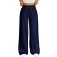 thumbnail image 1 of WULMLEO Womens Wide Leg Sweatpants Baggy Loose Fall Barrel Casual Lounge Athletic Pants Comfy Teen Girl Cute y2k Joggers Dark Blue M, 1 of 6