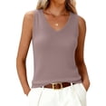 thumbnail image 1 of WULMLEO Womens Wool Blend Tank Tops V Neck Sleeveless Sweater Business Casual Work Knit Shirts Slim Fit 2026 Summer Outfits Khaki L, 1 of 4