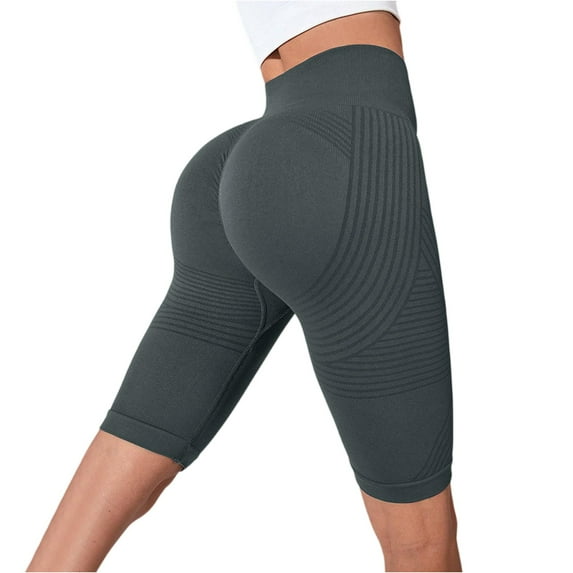 WULMLEO Workout Shorts Women Scrunch Butt Booty Lifting Biker High Waisted Tummy Control Shorts Gym Resistance Band Legging Dark Gray S