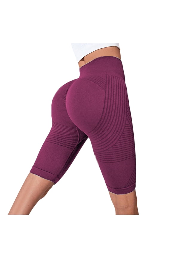 Workout Shorts Women Scrunch Butt Booty Lifting Biker High Waisted Tummy Control Shorts Gym Resistance Band Legging Wine XL
