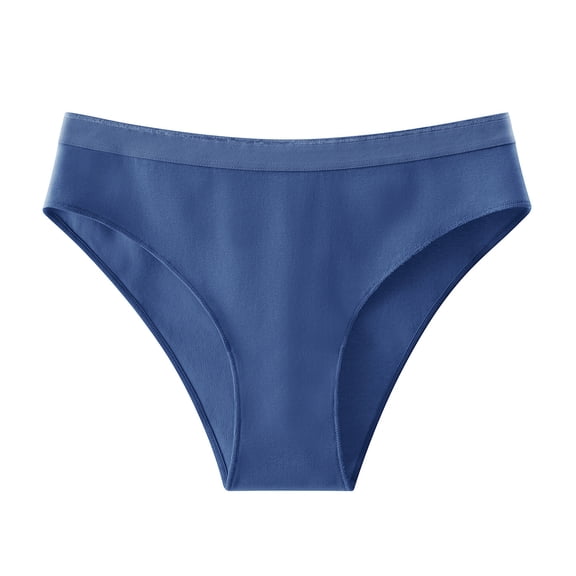 WULMLEO womens Feeling Flexible Seamless Full Coverage Hi-cut Brief Panty Royal Blue L