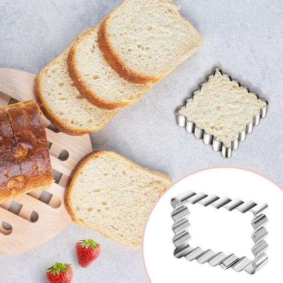 WUNTIN Cookie Cutter,3Pcs Rectangle Scalloped Edge Cookie Cutter Set Rectangle Cookie Cutter Stainless Rectangle Rectangle Fluted Edge Cutters 0.8 Inch Depth