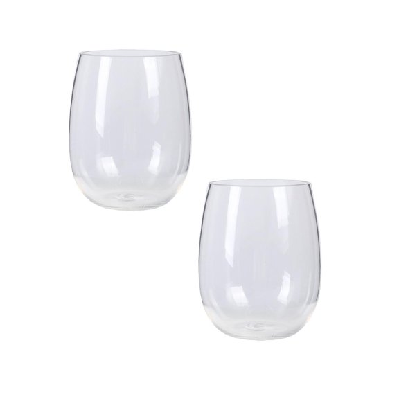 WUNTIN Glass Cups,Grade Plastic Red Wine Glass Egg Shaped 480ML Large Capacity PET Wine Glass Drop Not Broken(Clear) 2PCS