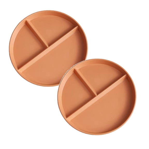 WUNTIN Tableware,Wheat Plates For Adults Reusable Dinnerware Set Kids Divided Plate Bariatric Plastic Salad Lunch Tray Microwave & Dishwasher 2PCS